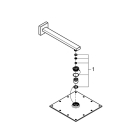 Верхний душ с душевым кронштейном 286 мм, 1 режим струи, GROHE Rainshower Allure 230, хром, (26054000)