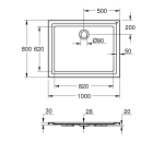 Душевой поддон GROHE 800x1000, универсальный, белый (39306000)