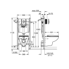 Готовый набор для туалета GROHE Bau Ceramic, инсталляция для подвесного унитаза GROHE Solido 5 в 1 (39419000)