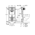 Набор GROHE Rapid SL 5 в 1 в сборе, для подвесного унитаза, монтажная высота 1,13 м (39500000)