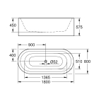 Ванна GROHE Essence, 180 x 80 х 57,5, альпин-белый (39611000)