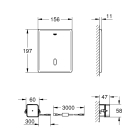 Панель смыва для унитаза GROHE Tectron Skate инфракрасная, 1 режим, суперсталь (38393SD1)