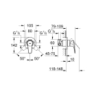 Смеситель для душа GROHE BauFlow в комплекте с монтажной частью, хром (29046000)