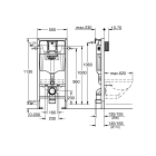 Комплект 2-в-1 для подвесного унитаза GROHE Rapid SL: инсталляция, крепление к стене, ревизионный короб для малых панелей (39750001)
