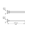 Двойной держатель для полотенца GROHE Essentials, никель глянец (40371BE1)