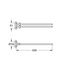 Двойной держатель для полотенца GROHE Essentials, холодный рассвет матовый (40371GN1)