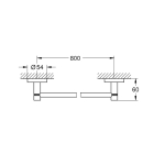 Держатель для банного полотенца GROHE Essentials 800 мм, темный графит глянец (40386A01)