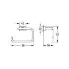 Держатель для туалетной бумаги GROHE Essentials Cube без крышки, хром (40507001)