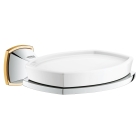 Мыльница керамическая GROHE Grandera с держателем, хром/золото (40628IG0)