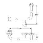 Поручень для ванны угловой GROHE Essentials 940x600 мм, хром (40797001)
