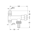 Вентиль угловой для подключения GROHE 3/8 дюйма, хром (41030000)