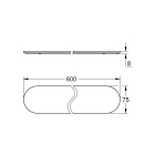 Полочка GROHE Selection, без держателя, 600 мм, прозрачный белый (41057000)