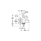 Вентиль угловой GROHE комбинированный 3/8x3/8″ для подключения смесителей, хром (41070000)