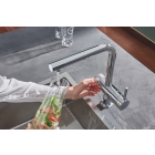 Смеситель для кухонной мойки GROHE Blue Pure Minta, с функцией фильтрации, без фильтра в комплекте, хром (31721000)