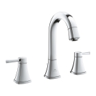 Смеситель для раковины GROHE Grandera двухвентильный на 3 отверстия, с донным клапаном, L-Size, хром (20619000)