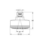 Верхний душ GROHE Tempesta Cosmopolitan 100, 6,6 л/мин, 1 режим, хром (26366001)