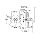Смеситель для душа GROHE Eurosmart в комплекте с монтажной частью, хром (33556003)