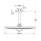 Верхний душ GROHE Rainshower Cosmopolitan 310, 8 л/мин, 1 режим, 142 мм, хром (26067000)