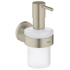 Дозатор жидкого мыла GROHE Essentials с держателем, никель матовый (40448EN1)