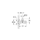 Угловой вентиль GROHE Egaplus 1/2"-3/8" для подключения смесителей, хром (41263000)