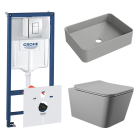 Комплект инсталляции GROHE Rapid SL 38775001 с унитазом Aqueduto MACIO MAC0130 и раковиной Aqueduto ESPIRAL ESP0430 (NW0482)
