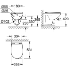 Унитаз подвесной безободковый GROHE Bau Edge, альпин-белый (39809000)