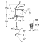 Смеситель для раковины GROHE Eurosmart, S-size, хром (23982003)