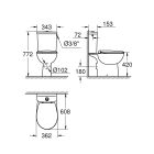 Готовый комплект напольного унитаза GROHE Bau Ceramic, альпин-белый (39347000)