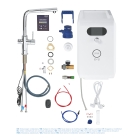Смеситель для кухни GROHE Blue Professional с вытяжным изливом, функцией фильтрации, системой охлаждения и газирования воды, Wi-Fi, хром (313