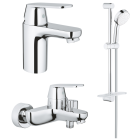 Комплект смесителей GROHE Eurosmart Cosmopolitan с душевым гарнитуром Tempesta Cosmopolitan 100, хром (NB0080)