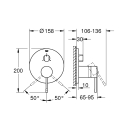 Внешняя часть смесителя для ванны GROHE Essence с переключателем на 3 положения, холодный рассвет, матовый (24092GN1)
