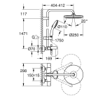 Душевая система GROHE Tempesta System 250 с термостатом для ванны, хром (26672001)