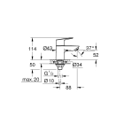 Кран для раковины GROHE BauLoop, без функции смешивания, хром (20422001)