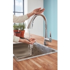 Смеситель для кухни GROHE Zedra Touch сенсорный с вытяжным душем 3jet, суперсталь (30219DC2)
