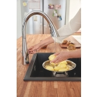 Смеситель для кухни GROHE Zedra Touch сенсорный с вытяжным душем 3jet, суперсталь (30219DC2)