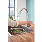 Смеситель для кухни GROHE Zedra Touch сенсорный с вытяжным душем 3jet, суперсталь (30219DC2)