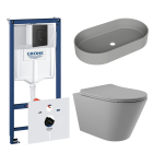 Комплект инсталляции GROHE Solido 38811KF0 с унитазом Aqueduto CONE CON0130 и раковиной Aqueduto ESPIRAL ESP0230 ( NW0447)