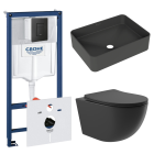 Комплект инсталляции GROHE Solido 38811KF0 с унитазом Aqueduto OVO OVO0140 и раковиной Aqueduto ESPIRAL ESP0440 (NW0503)