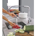 Смеситель для кухни GROHE Essence с вытяжным изливом 2jet, хром (30504000)