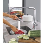 Смеситель для кухни GROHE Essence с вытяжным изливом 2jet, хром (30504000)