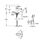 Смеситель для раковины GROHE Eurosmart с гигиеническим душем, S-size, хром (23124003)