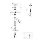 Смеситель для раковины GROHE Eurosmart с гигиеническим душем, S-size, хром (23124003)