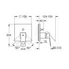 Внешняя часть смесителя для ванны GROHE Eurocube с переключателем на 2 положения, хром (24062000)