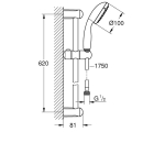 Комплект смесителей GROHE BauEdge с душевым гарнитуром, хром (NB0065/S)