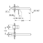 Внешняя часть смесителя для раковины GROHE Essence на 2 отверстия, L-Size, теплый закат матовый (19967DL1)