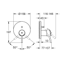 Внешняя часть смесителя для ванны GROHE Concetto, хром (24054001)