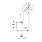 Душевой набор GROHE Tempesta 110, 3 режима, 1750 мм, 9,5 л/мин, хром (27849001)