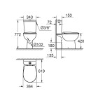 Унитаз GROHE Bau Ceramic напольный, альпин-белый (39495000)