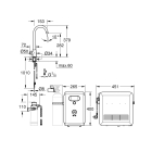 Кран для кухонной мойки GROHE Blue Professional Mono с функцией фильтрации, с системой охлаждения и газирования воды, Wi-Fi, суперсталь (31302DC2)