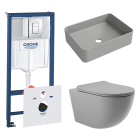 Комплект инсталляции GROHE Rapid SL 38775001 с унитазом Aqueduto OVO OVO0130 и раковиной Aqueduto ESPIRAL ESP0430 (NW0478)